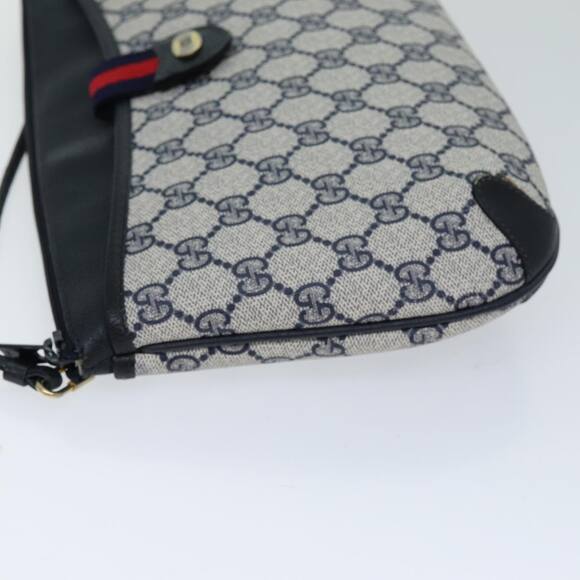 GUCCI GG Supreme Sherry Line Shoulder Bag Pvc Navy Red 39 02 026 - Picture 5 of 16